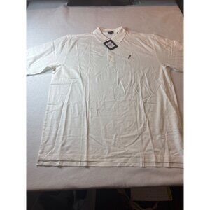 Jack Nicklaus XL White Polo Shirt With Feather Embroidery Short Sleeve Cotton Bl